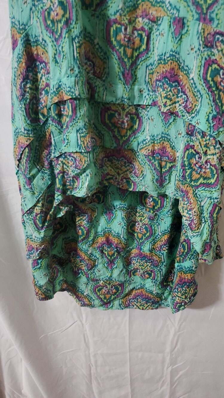 O'Neill Printed High-Low Halter Maxi Dress with Tassel Detail - Picture 4 of 6